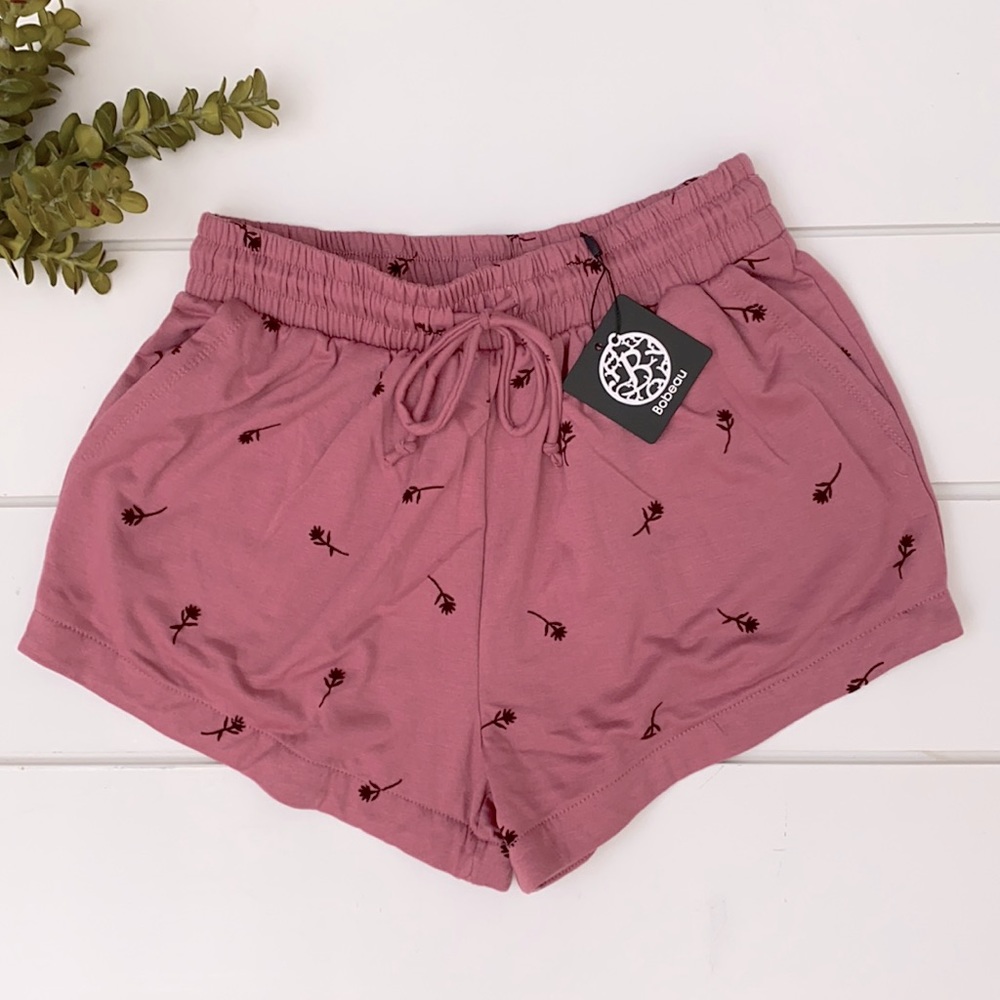 🌿 NWT Bobeau Pink Terry Lounge Shorts Size XS 🌿